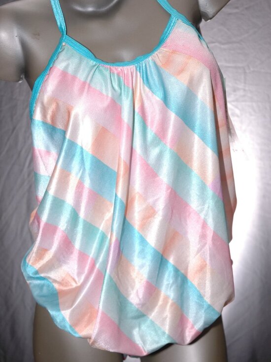 NWT Maternity Swimsuit Vintage 80's - 90's Christina Size 10 Pastel Stripes NOS - Picture 4 of 5
